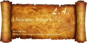 Lővinger Albert névjegykártya